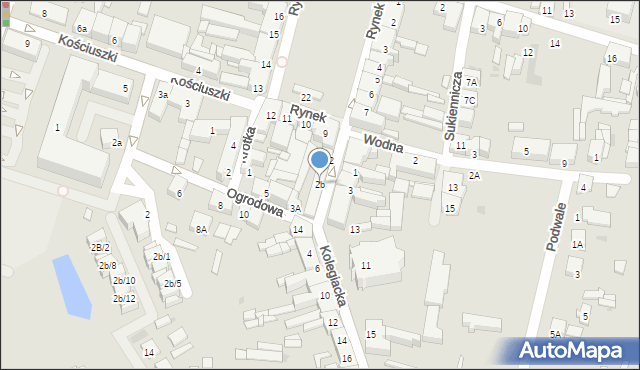 Sieradz, Kolegiacka, 2b, mapa Sieradz