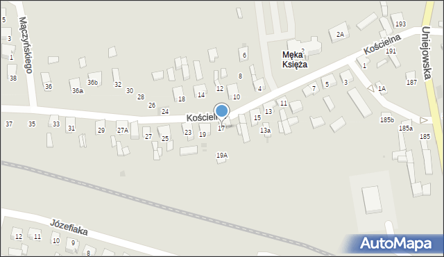 Sieradz, Kościelna, 17, mapa Sieradz