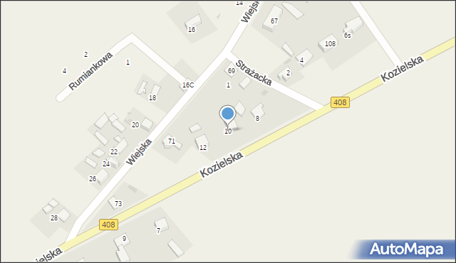 Sierakowice, Kozielska, 10, mapa Sierakowice