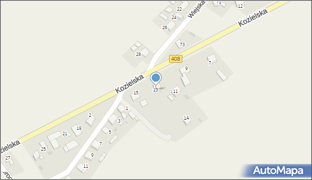 Sierakowice, Kozielska, 13, mapa Sierakowice