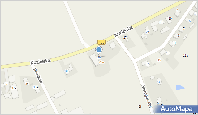 Sierakowice, Kozielska, 29, mapa Sierakowice