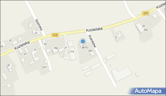 Sierakowice, Kozielska, 35, mapa Sierakowice