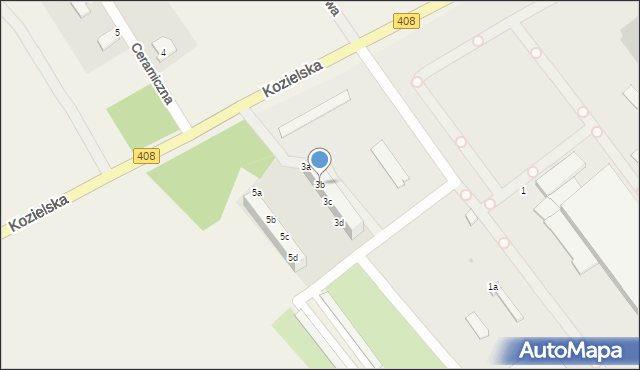 Sierakowice, Kozielska, 3b, mapa Sierakowice