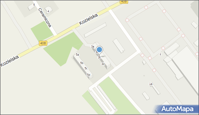 Sierakowice, Kozielska, 3c, mapa Sierakowice