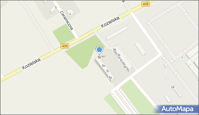 Sierakowice, Kozielska, 5a, mapa Sierakowice