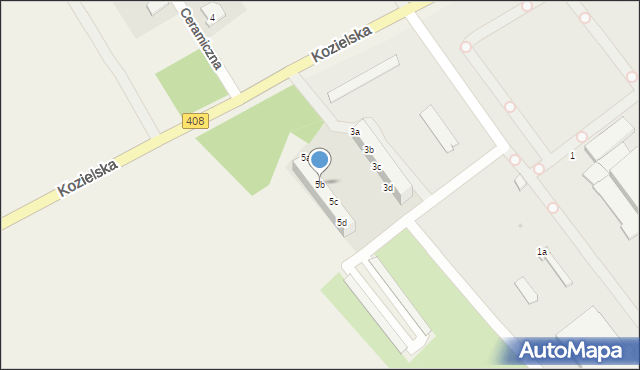 Sierakowice, Kozielska, 5b, mapa Sierakowice