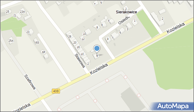 Sierakowice, Kozielska, 6, mapa Sierakowice