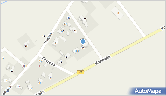 Sierakowice, Kozielska, 6s, mapa Sierakowice