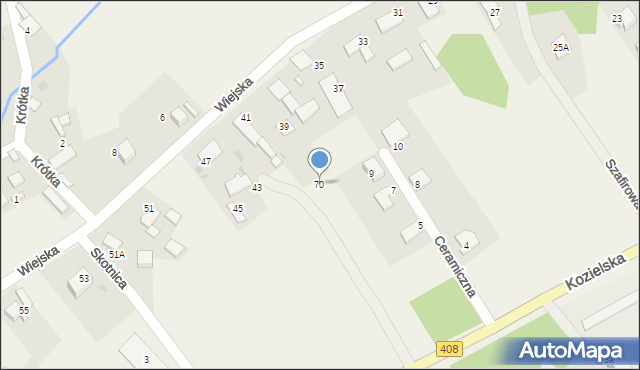 Sierakowice, Kozielska, 70, mapa Sierakowice