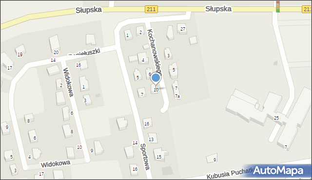 Sierakowice, Kochanowskiego Jana, 10, mapa Sierakowice