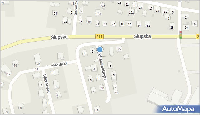 Sierakowice, Kochanowskiego Jana, 2a, mapa Sierakowice
