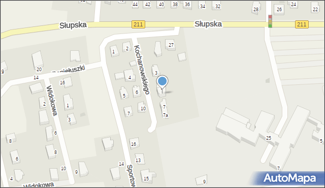 Sierakowice, Kochanowskiego Jana, 5a, mapa Sierakowice
