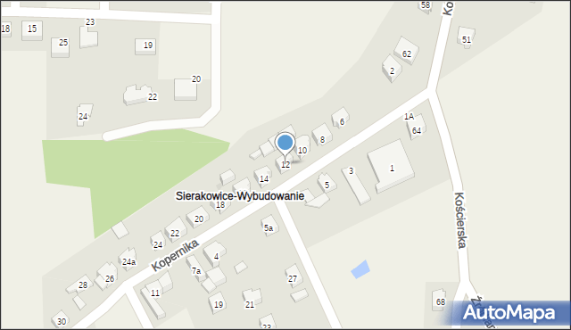 Sierakowice, Kopernika Mikołaja, 12, mapa Sierakowice