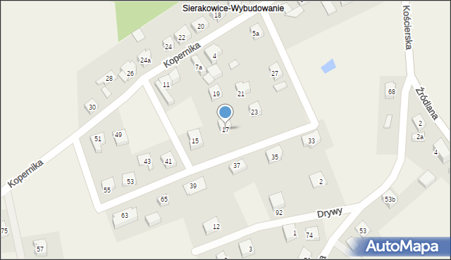 Sierakowice, Kopernika Mikołaja, 17, mapa Sierakowice