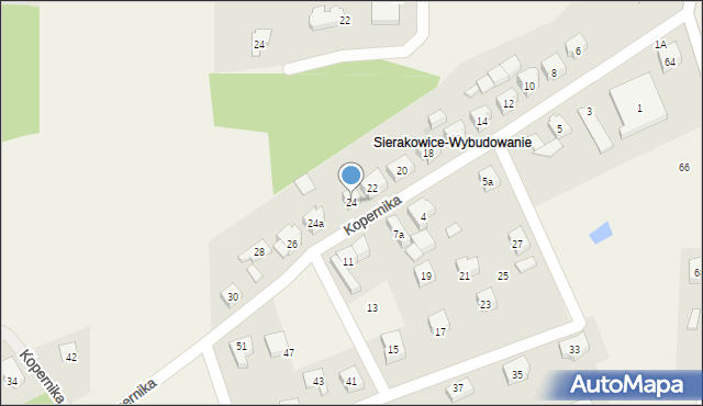 Sierakowice, Kopernika Mikołaja, 24, mapa Sierakowice