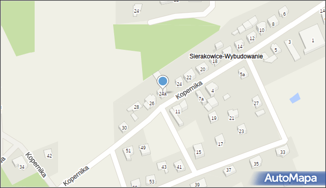 Sierakowice, Kopernika Mikołaja, 24a, mapa Sierakowice