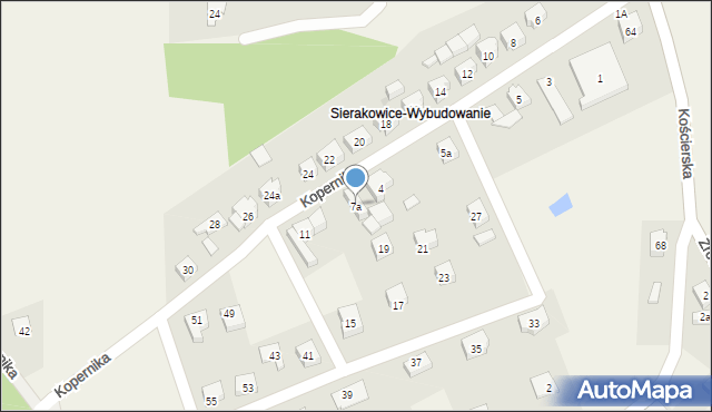 Sierakowice, Kopernika Mikołaja, 7a, mapa Sierakowice