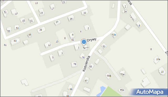 Sierakowice, Kościerska, 74, mapa Sierakowice