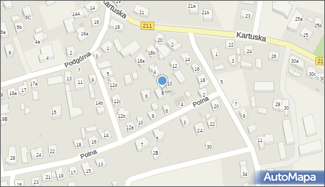 Sierakowice, Kościerska, 8, mapa Sierakowice