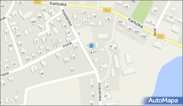 Sierakowice, Kościerska, 9, mapa Sierakowice