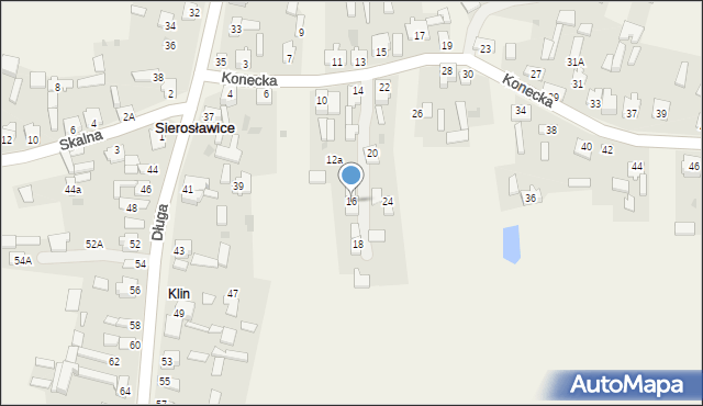 Sierosławice, Konecka, 16, mapa Sierosławice