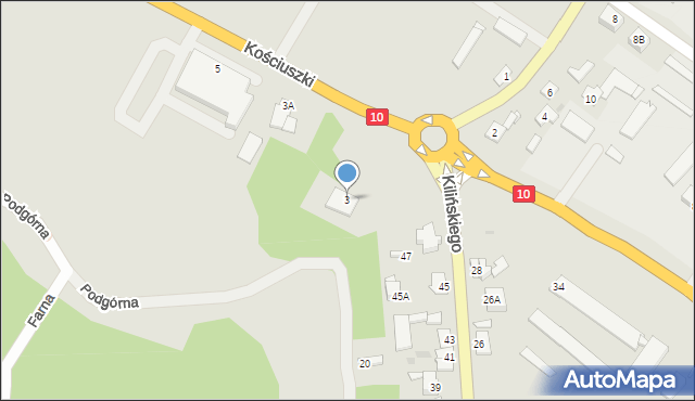 Sierpc, Kościuszki Tadeusza, gen., 3, mapa Sierpc