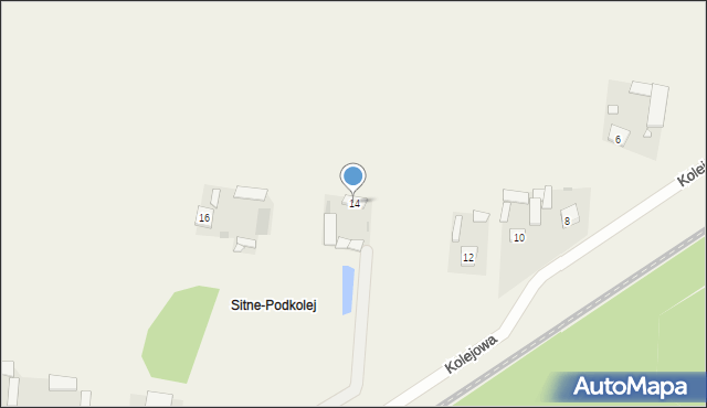 Sitne, Kolejowa, 14, mapa Sitne