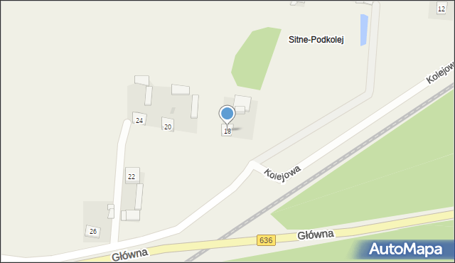 Sitne, Kolejowa, 18, mapa Sitne