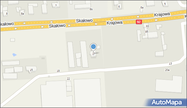 Skałowo, Kostrzyńska, 17, mapa Skałowo