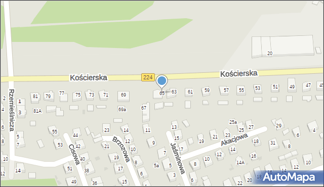 Skarszewy, Kościerska, 65, mapa Skarszewy