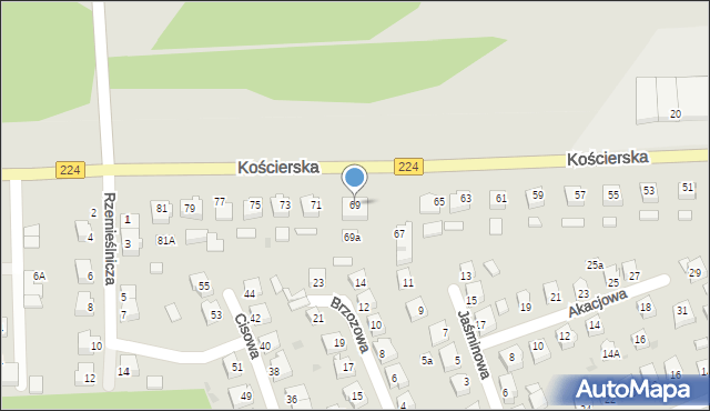 Skarszewy, Kościerska, 69, mapa Skarszewy