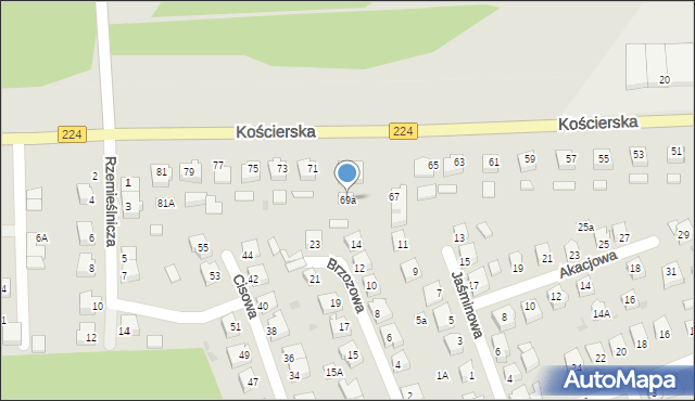 Skarszewy, Kościerska, 69a, mapa Skarszewy