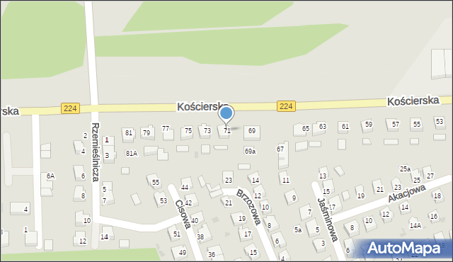 Skarszewy, Kościerska, 71, mapa Skarszewy