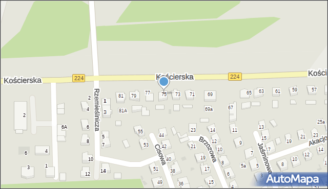 Skarszewy, Kościerska, 75, mapa Skarszewy