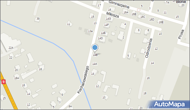 Skaryszew, Kochanowskiego Jana, 14B, mapa Skaryszew