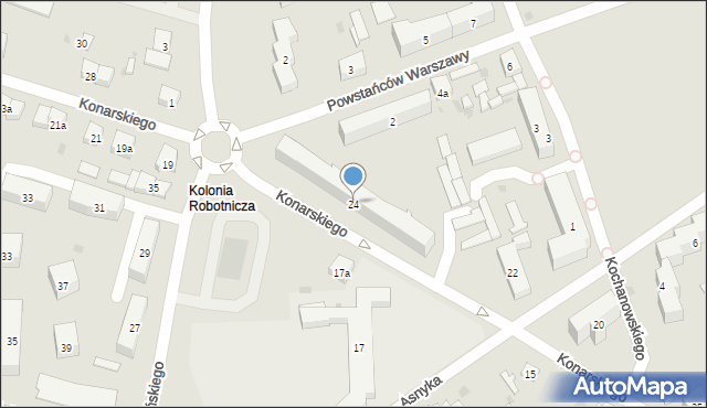 Skarżysko-Kamienna, Konarskiego, 24, mapa Skarżysko-Kamienna