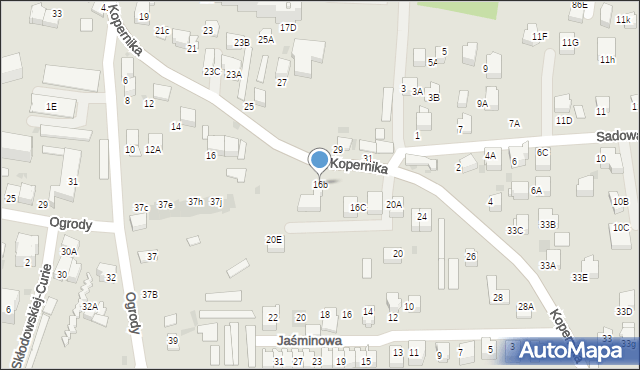 Skawina, Kopernika Mikołaja, 16b, mapa Skawina