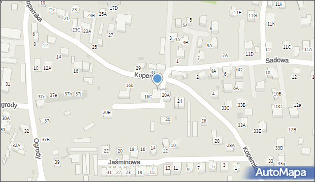 Skawina, Kopernika Mikołaja, 16D, mapa Skawina