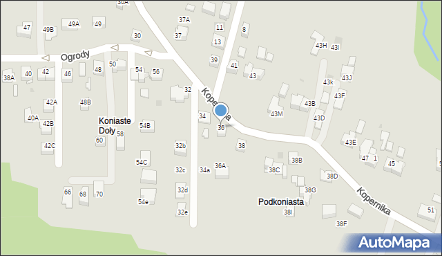 Skawina, Kopernika Mikołaja, 36, mapa Skawina