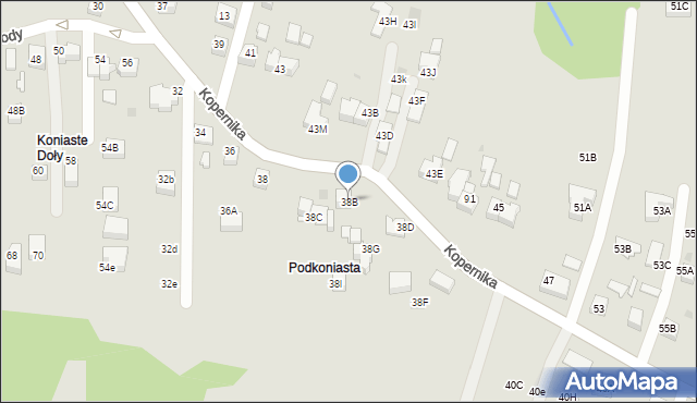Skawina, Kopernika Mikołaja, 38B, mapa Skawina