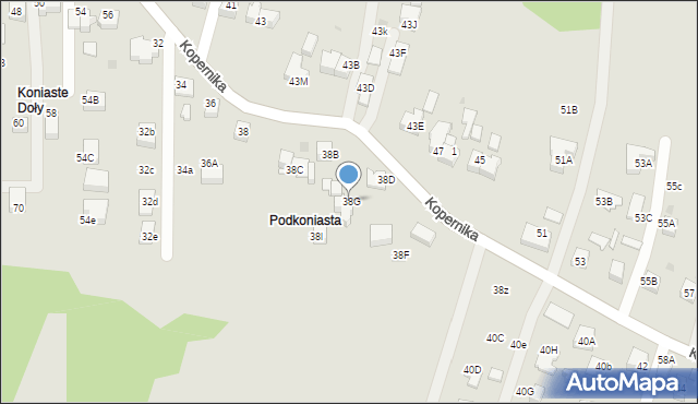 Skawina, Kopernika Mikołaja, 38G, mapa Skawina