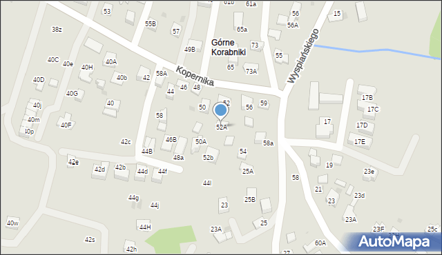 Skawina, Kopernika Mikołaja, 52A, mapa Skawina