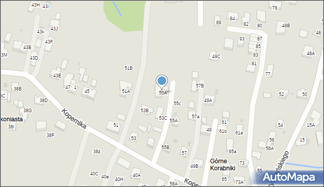 Skawina, Kopernika Mikołaja, 53A, mapa Skawina