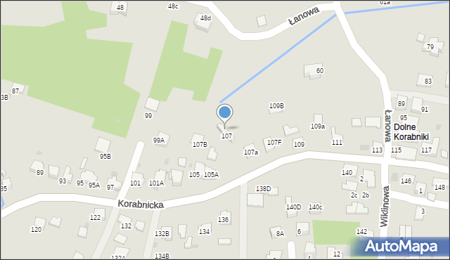 Skawina, Korabnicka, 107c, mapa Skawina