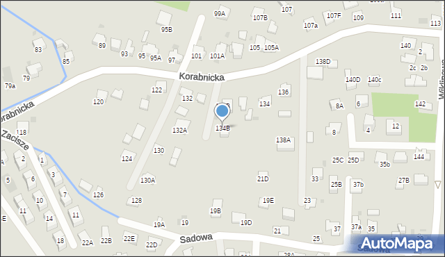 Skawina, Korabnicka, 134B, mapa Skawina