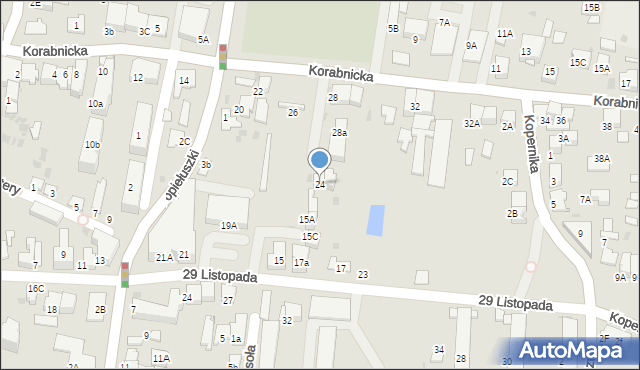 Skawina, Korabnicka, 24, mapa Skawina