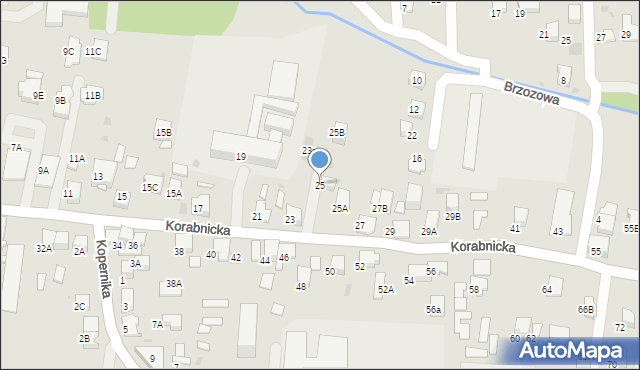 Skawina, Korabnicka, 25, mapa Skawina
