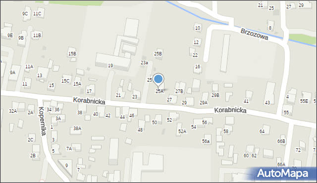 Skawina, Korabnicka, 25A, mapa Skawina