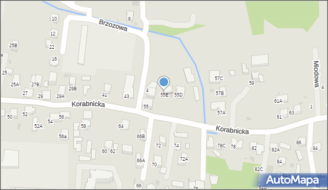 Skawina, Korabnicka, 55E, mapa Skawina