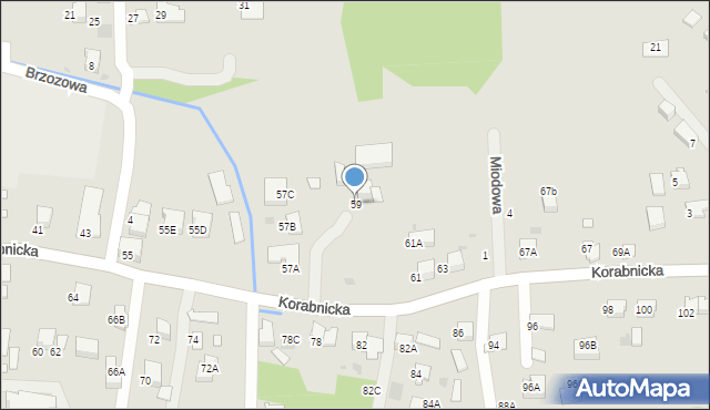 Skawina, Korabnicka, 59, mapa Skawina